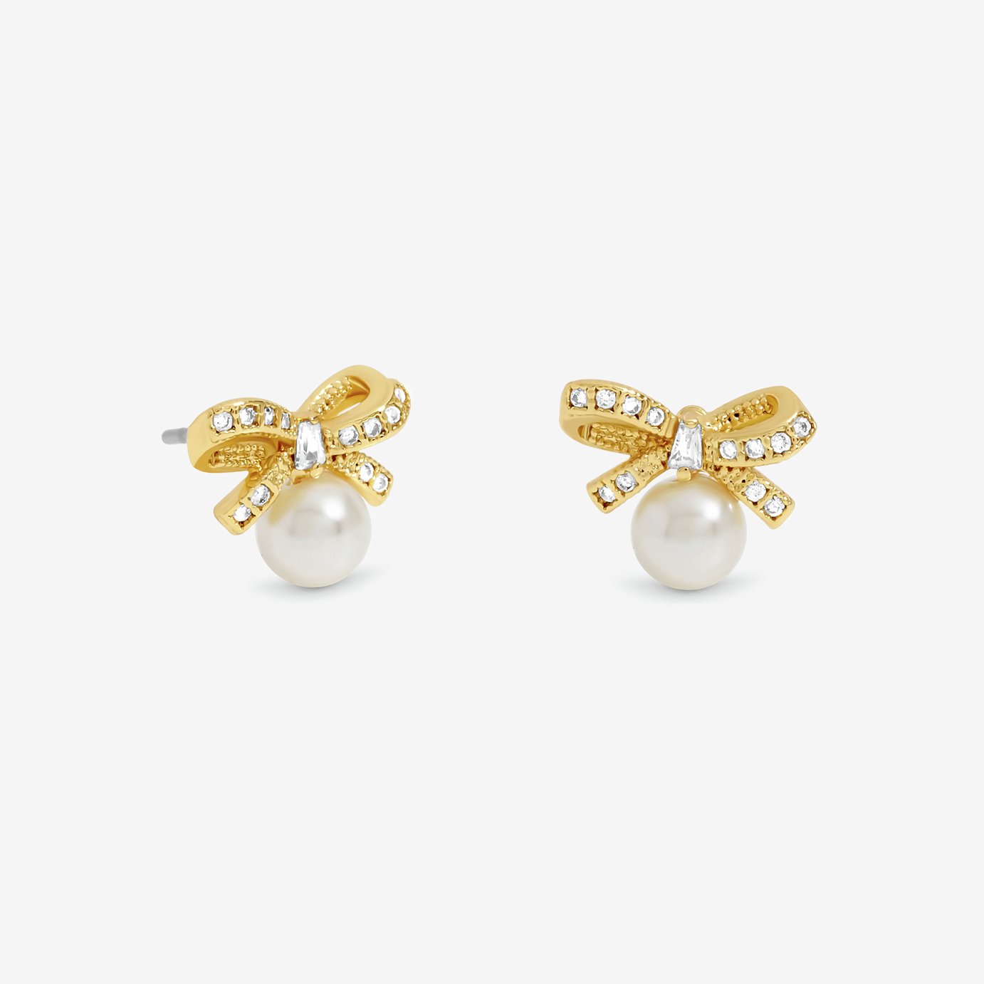 Jon Richard Bow And Pearl Earrings
