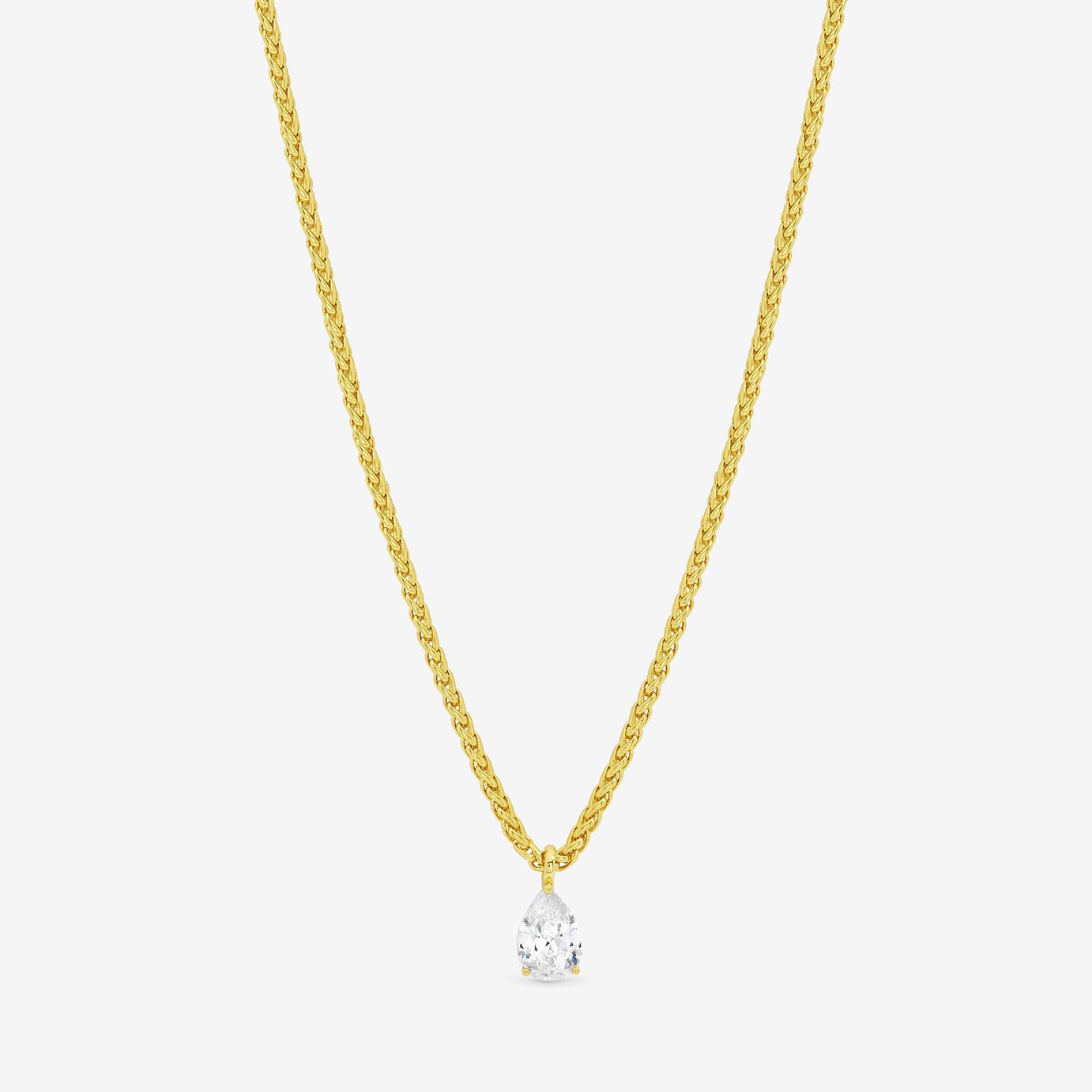 Jon Richard 18K Gold Chain Cubic Zirconia Peardrop Necklace