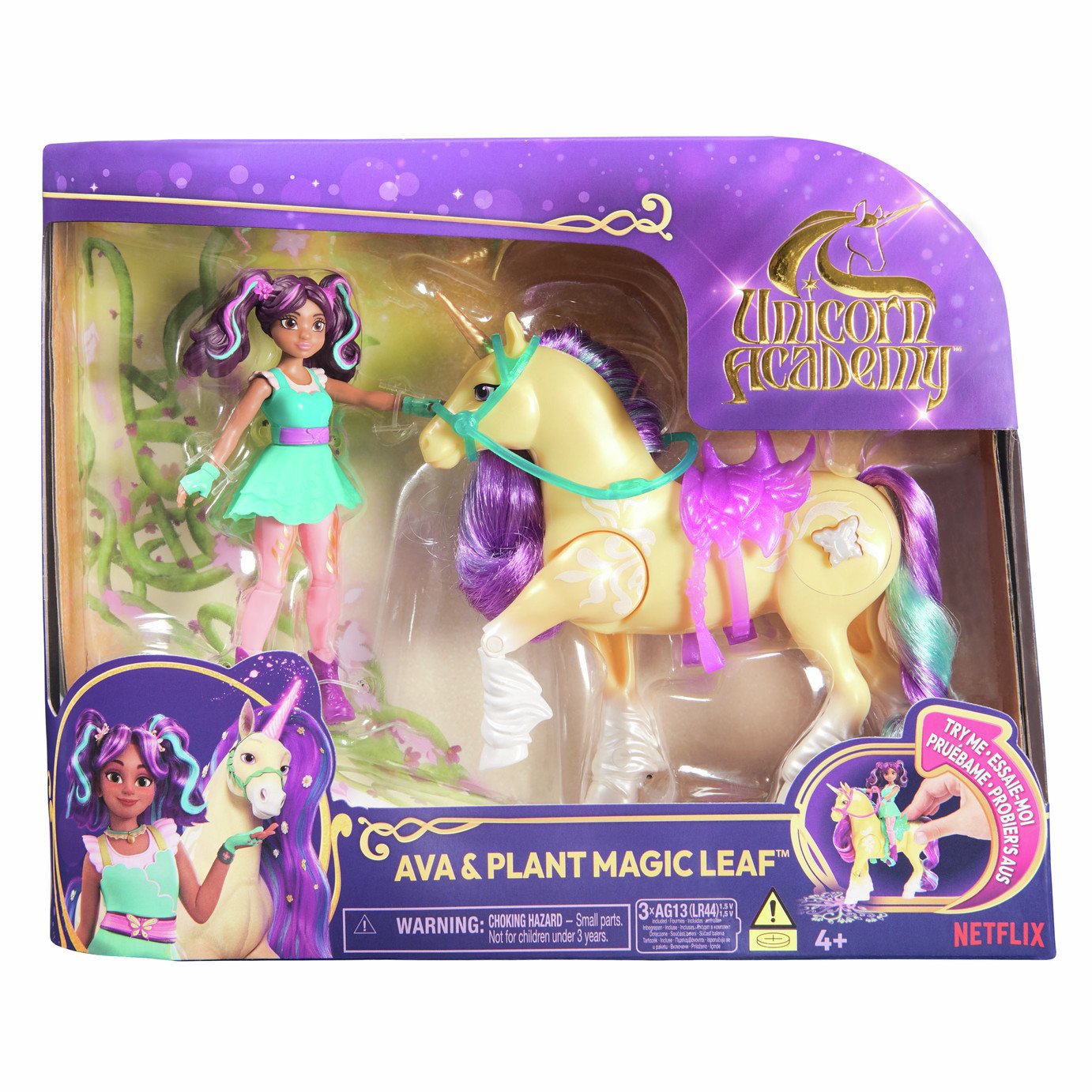 Unicorn Academy Ava and Plant Magic Leaf Doll Set