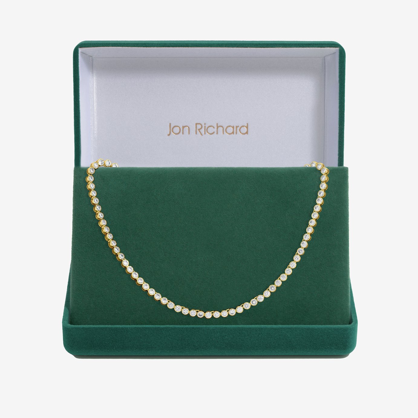 Jon Richard 14k Gold Plated Cubic Zirconia Tennis Necklace 