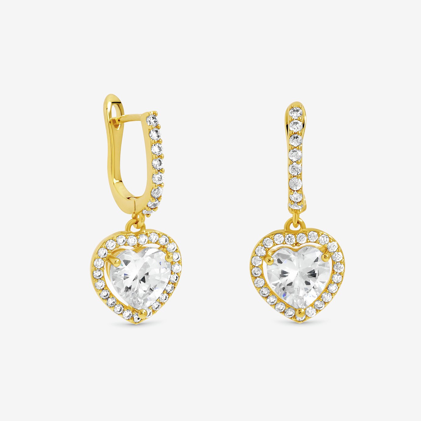 Jon Richard Crystal Halo Heart Hoop Earrings