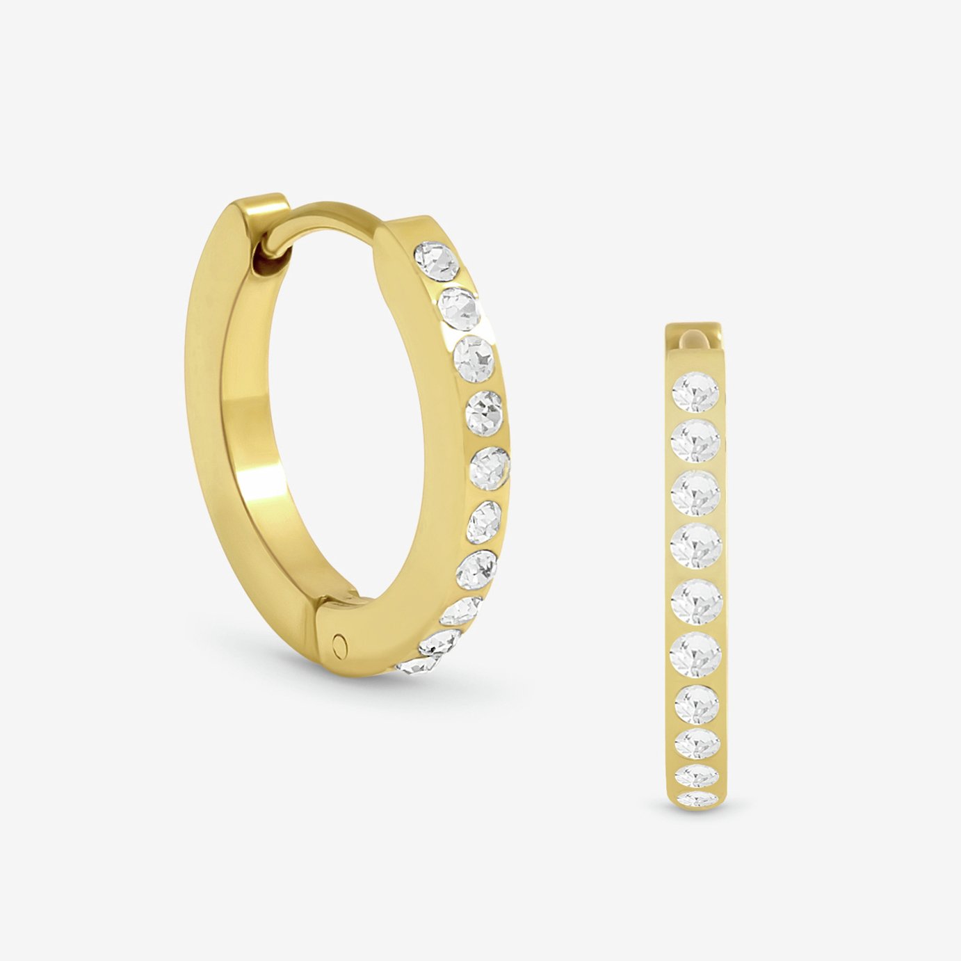 Jon Richard Crystal And Polished Huggie Hoop Earrings