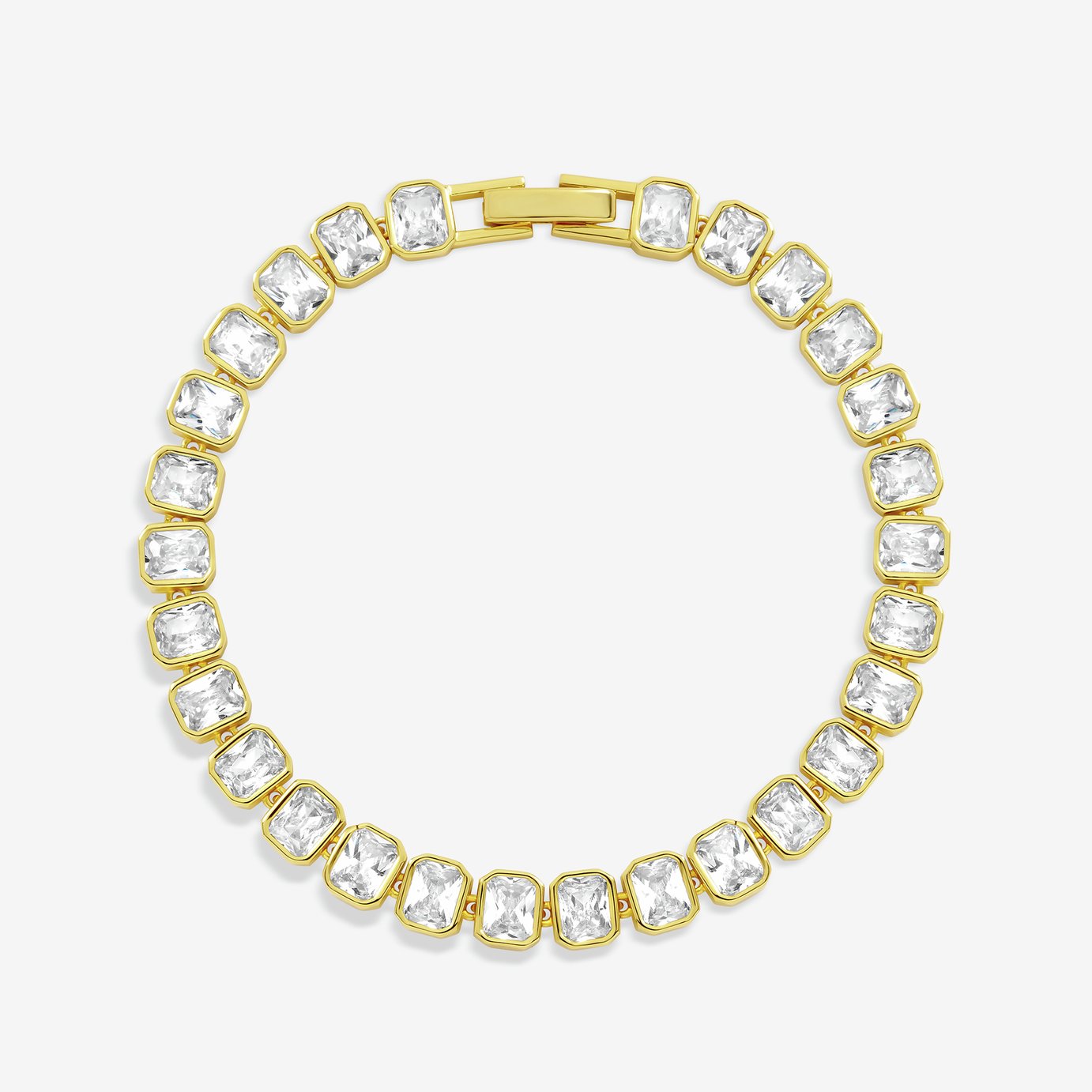 Jon Richard 18K Gold Plated and Crystal Tennis Bracelet