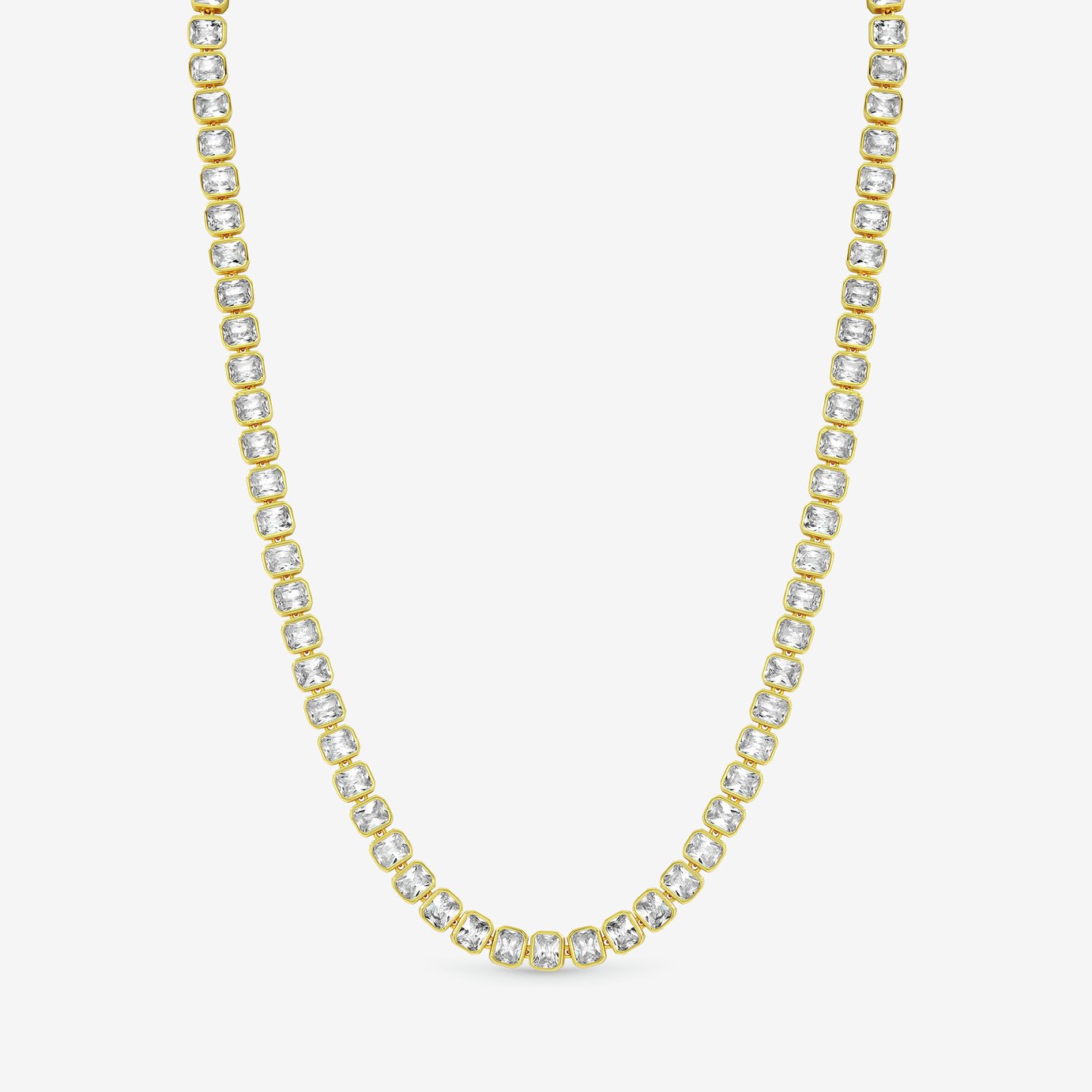 Jon Richard 18K Gold Plated and Crystal Tennis Necklace