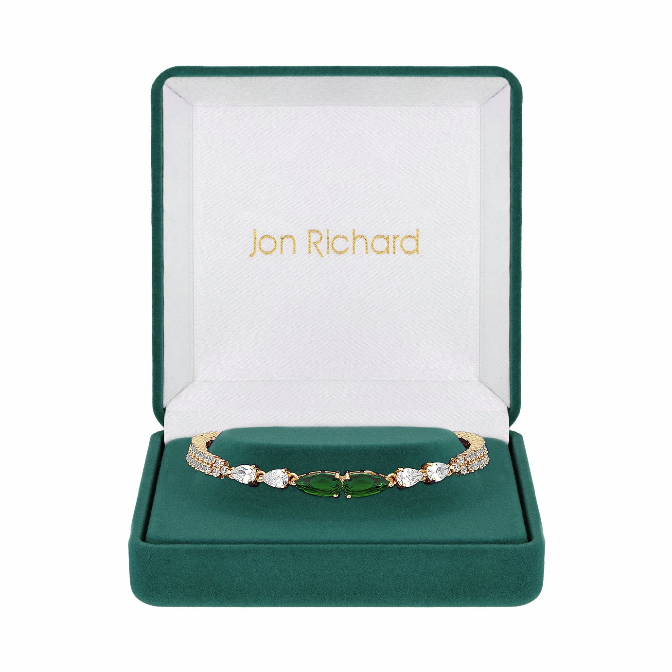 Jon Richard Cubic Zirconia Emerald Green Pear Bracelet