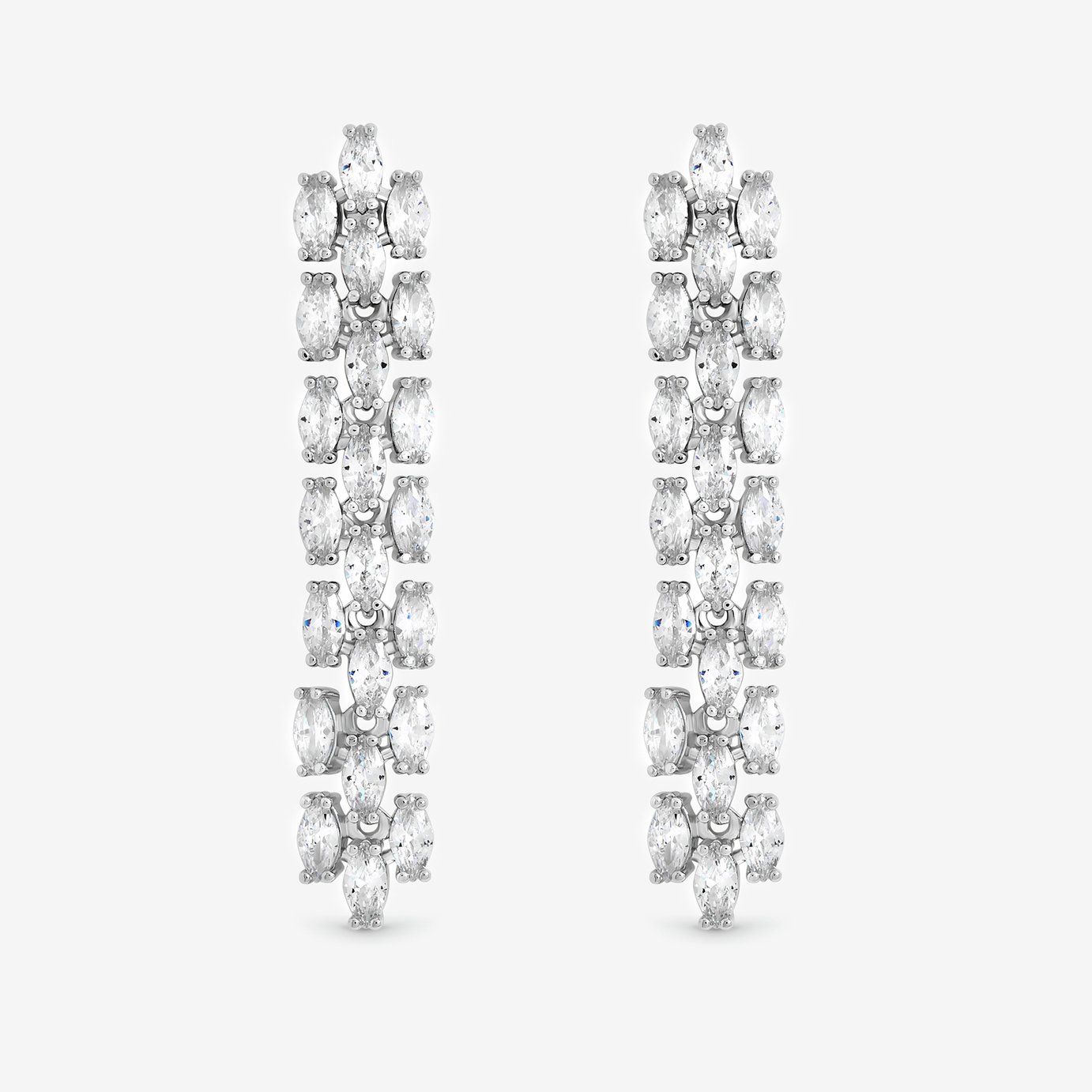 Jon Richard Cubic Zirconia Navette Drop Earring