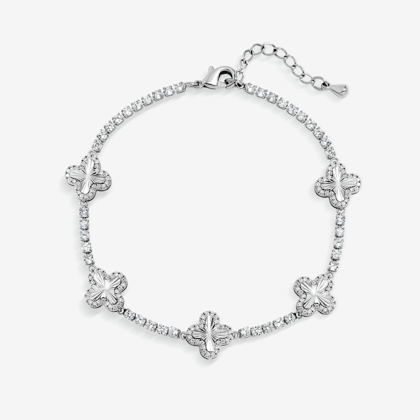 Jon Richard Diamond Clover Bracelet