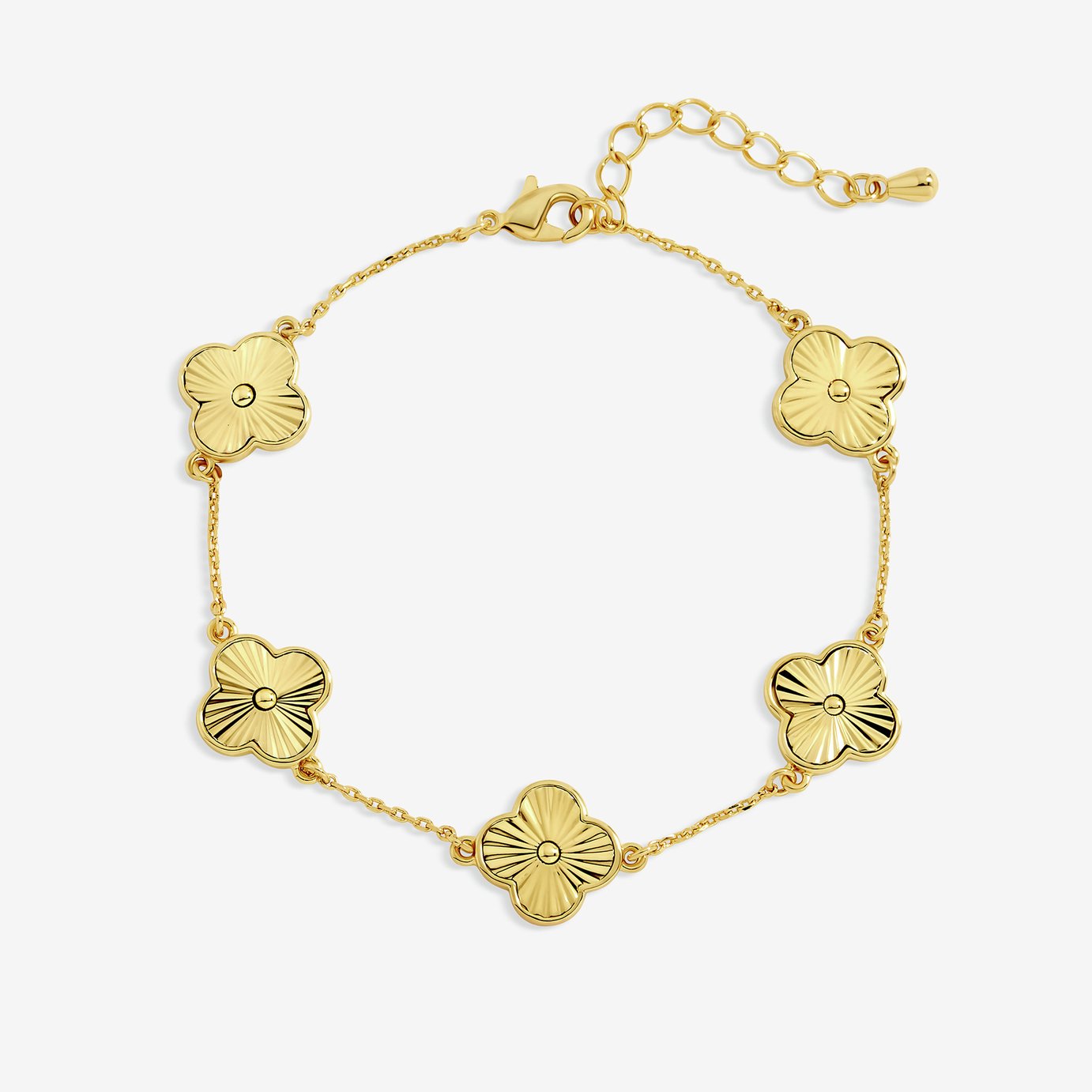 Jon Richard Diamond Cut Clover Bracelet