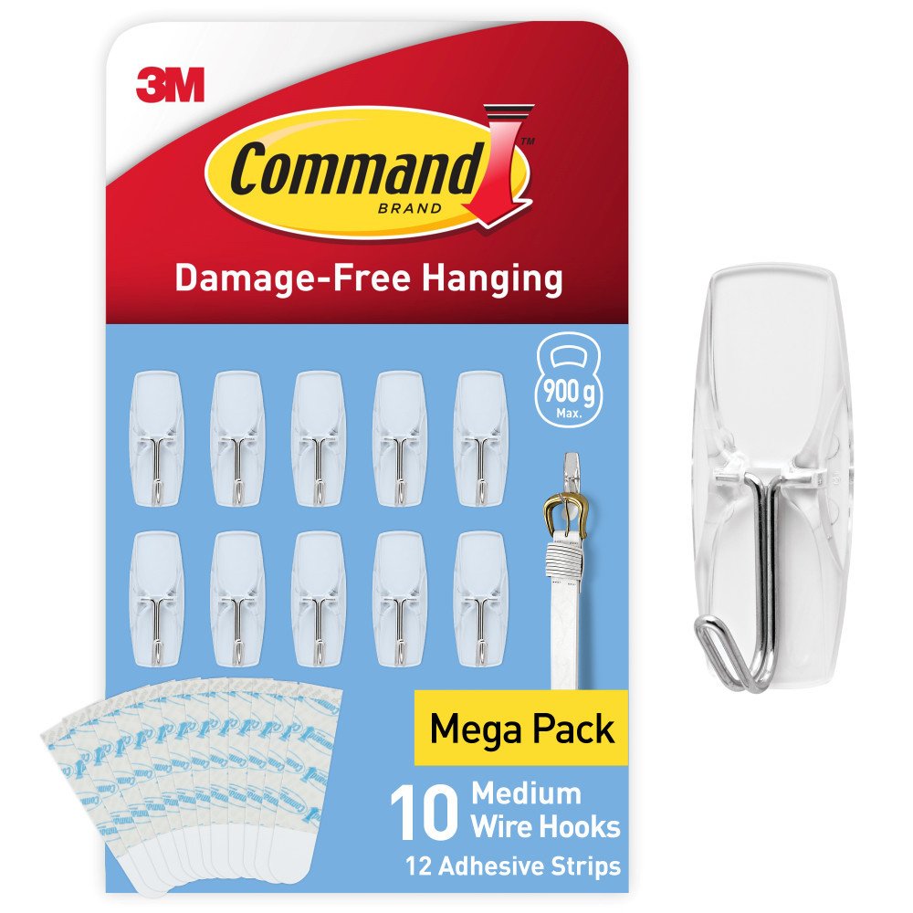 Command Clear Wire Toggle Hooks - Pack of 10