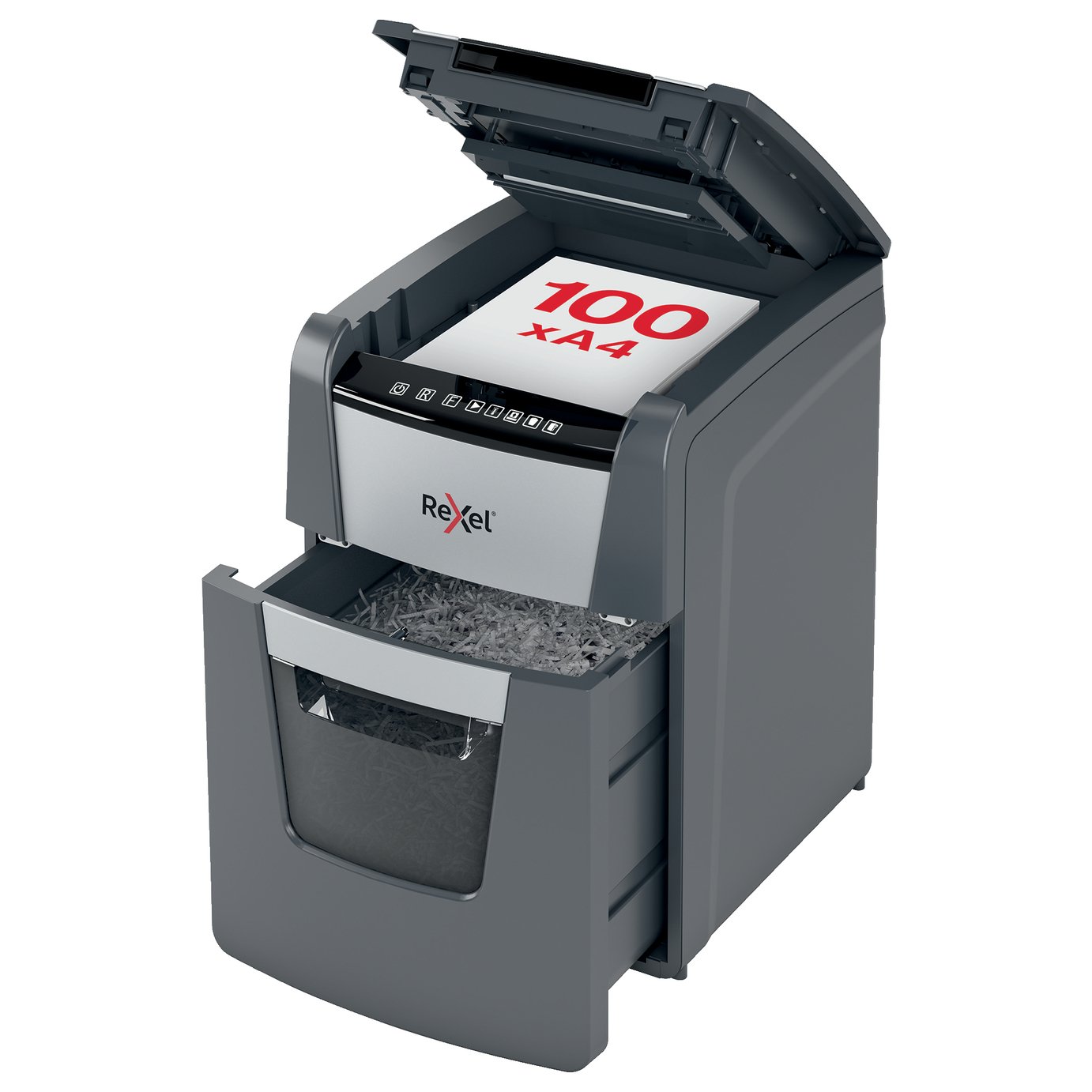Rexel Optimum AutoFeed+ 100X 34L P4 Cross Cut Shredder