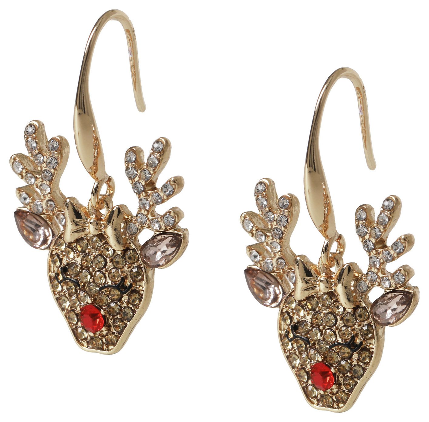 Liars & Lovers Gold Tone Reindeer Drop Earrings