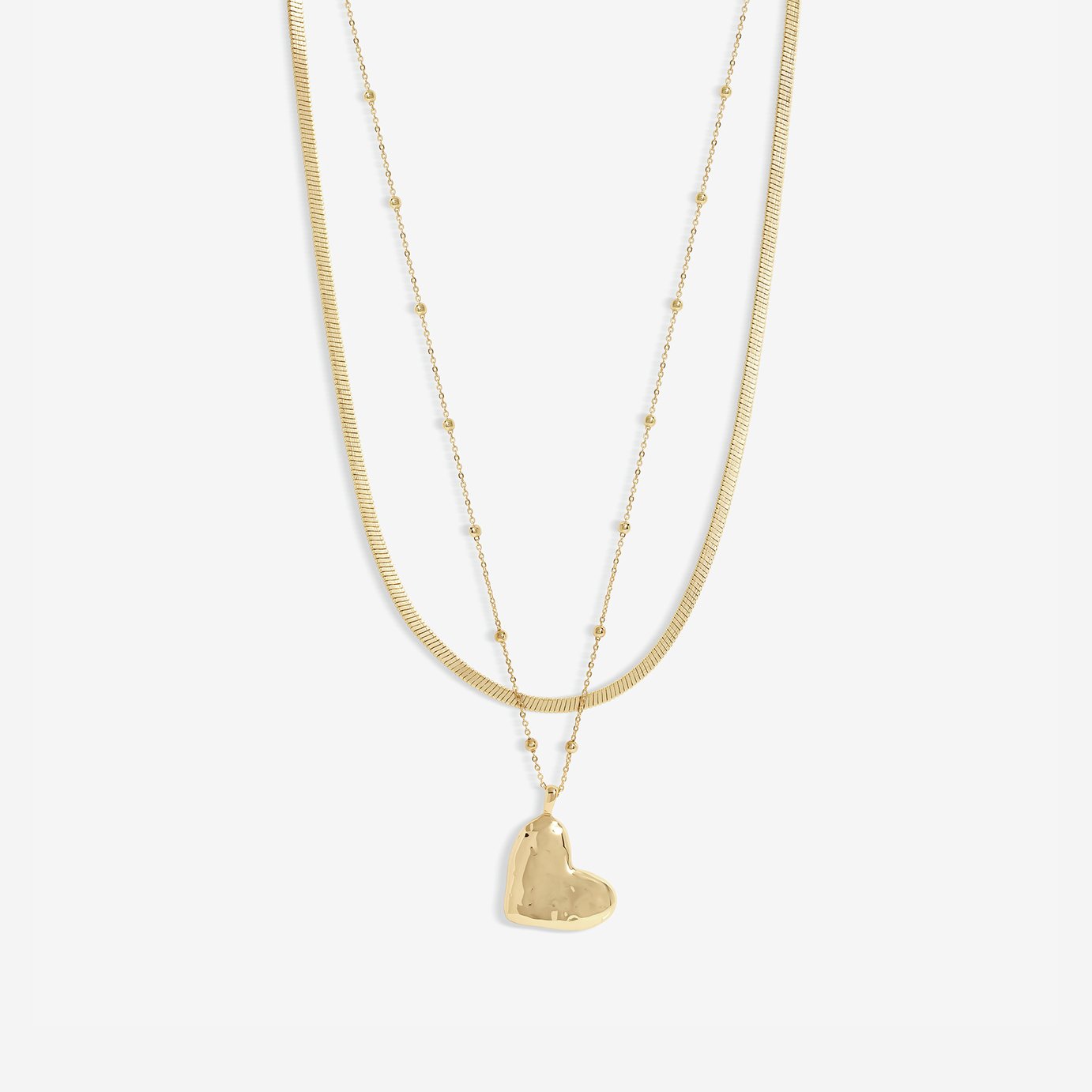 Jon Richard Yellow Gold Double Heart Pendant Necklace