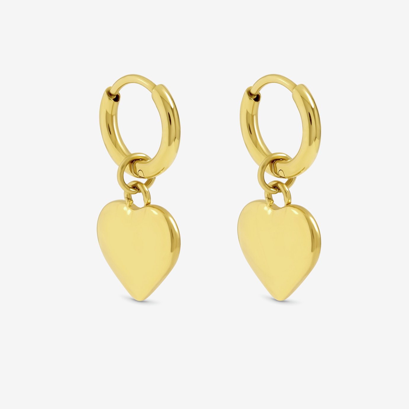 Jon Richard Gold Plated Heart Charm Hoop Earrings