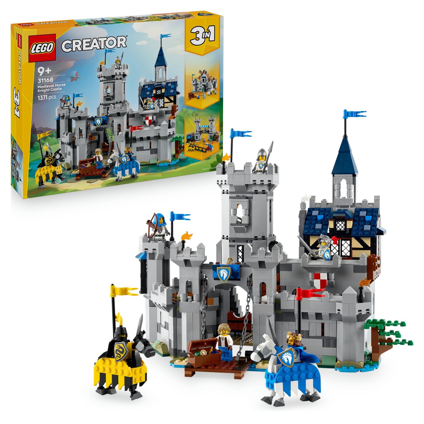 LEGO Creator 3in1 Medieval Horse Knight Castle Toy 31168