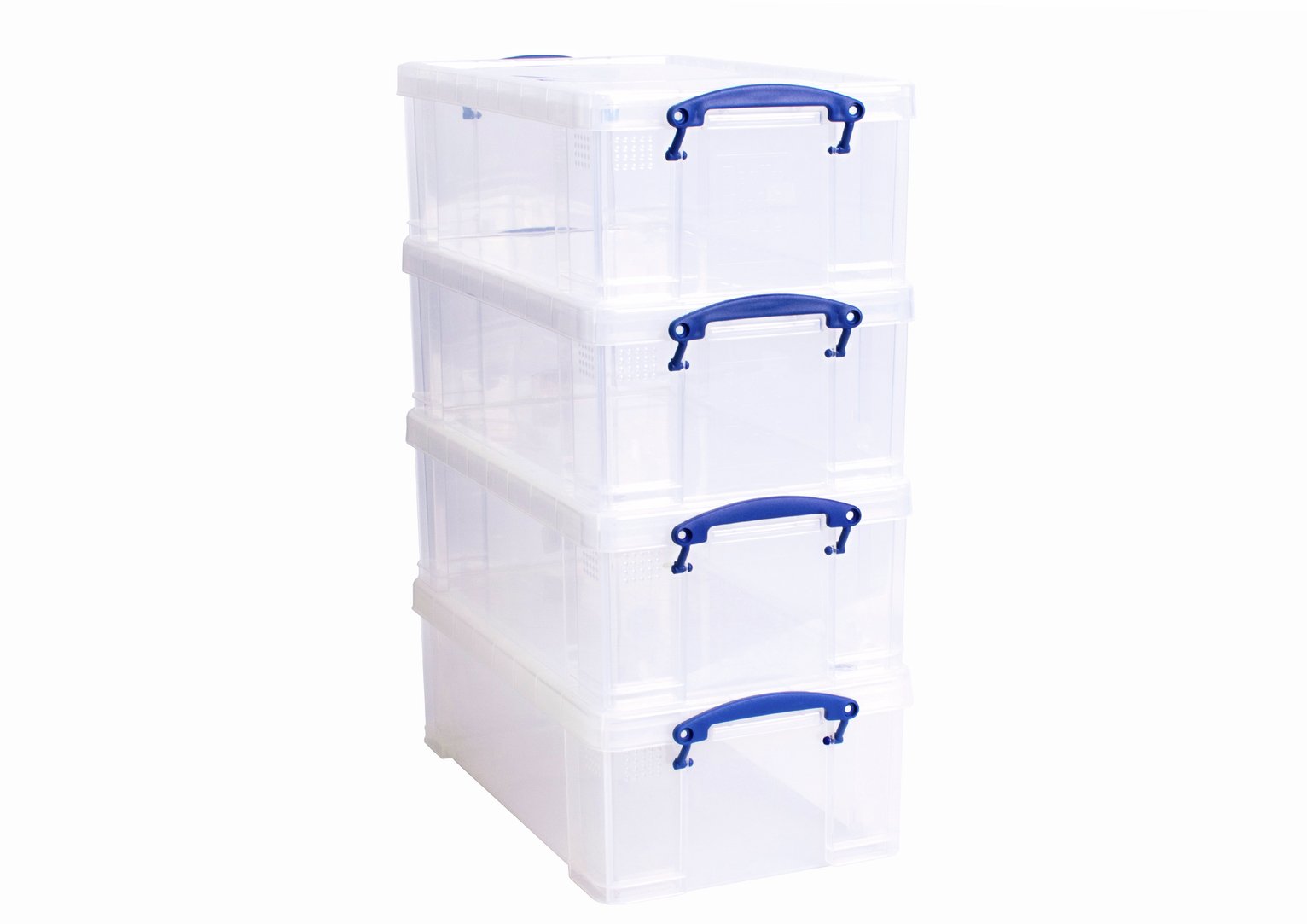 Really Useful 4 x 12L Plastic Storage Boxes - Clear