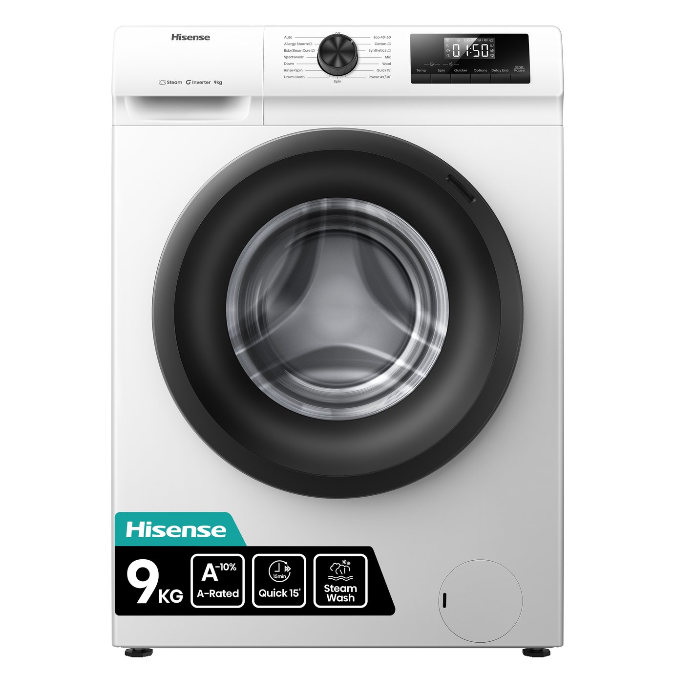Hisense WF1Q9041BW 9KG 1400 Spin Washing Machine - White