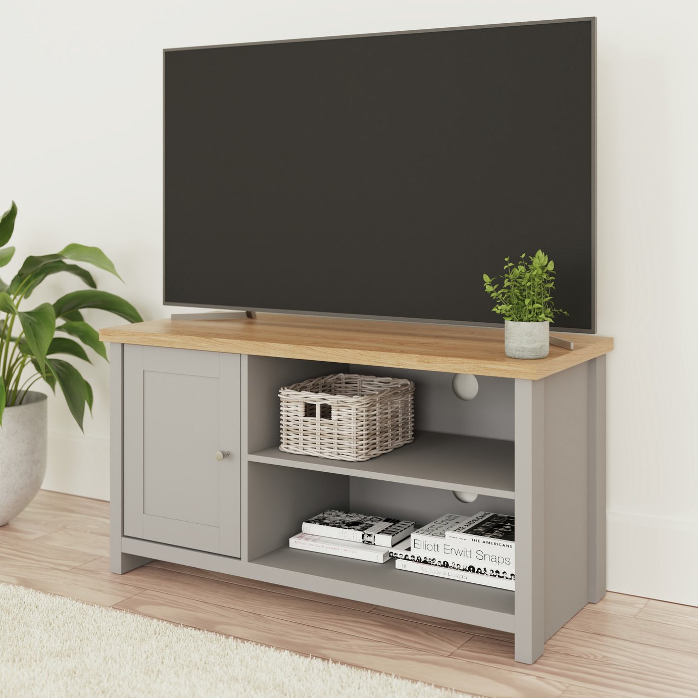 GFW Lancaster Coffee Table With Shelf and TV Unit - Grey