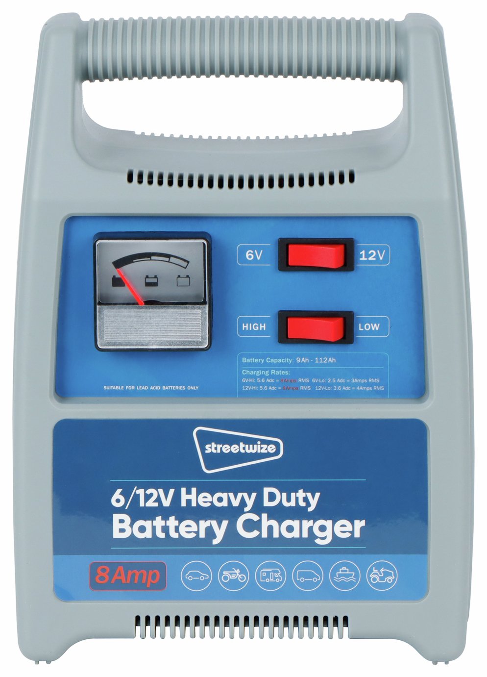Streetwize 8 Amp 12V Automatic Battery Charger