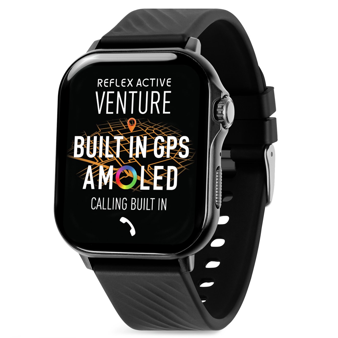 Reflex Active Venture Black Amoled GPS Calling Smart Watch