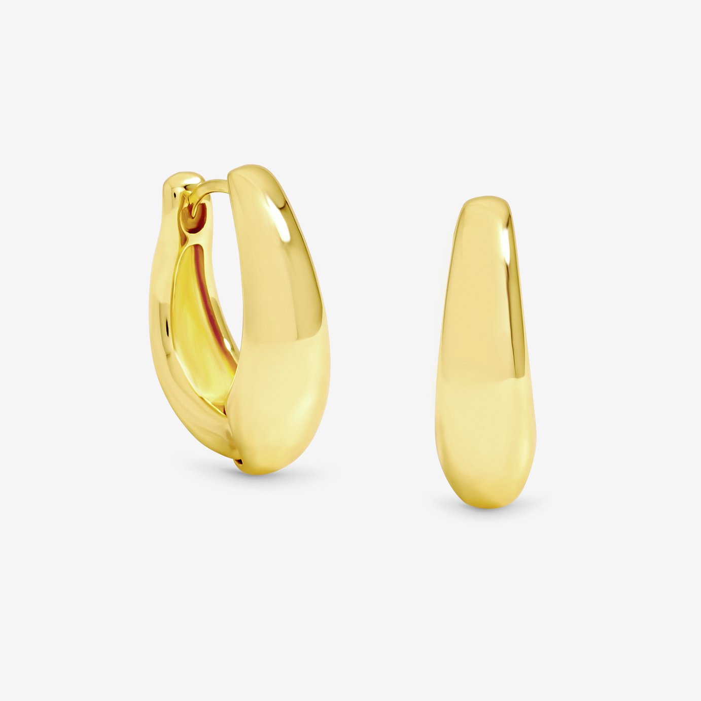Jon Richard Gold Plated Polished Large Curve Hoops