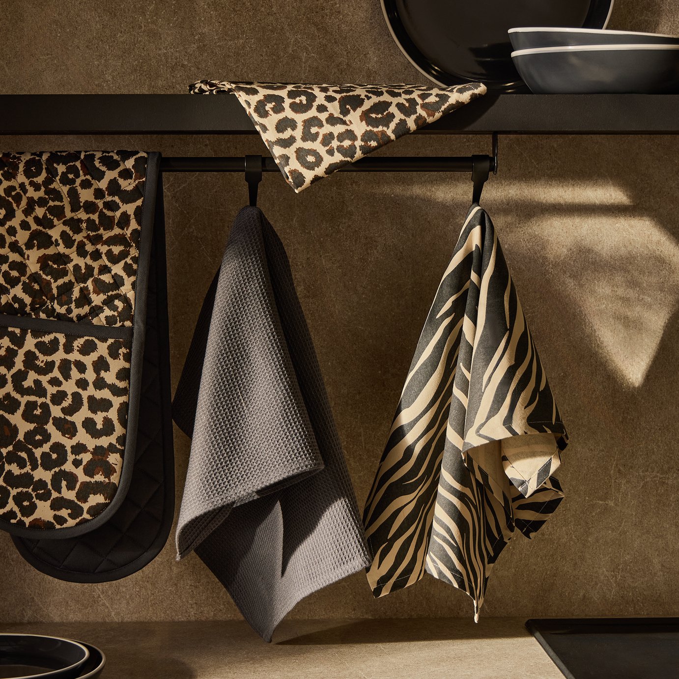 Argos Home Animal Print Textile Set - Grey