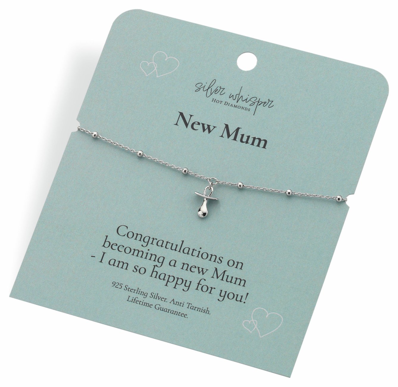 Hot Diamonds Sterling Silver New Mum Dummy Charm Bracelet