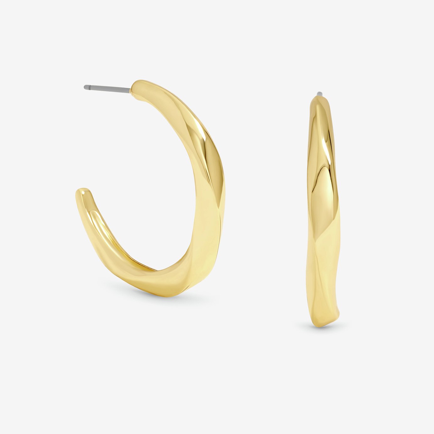Jon Richard Gold Plated Polished Twist Hoop Earrings