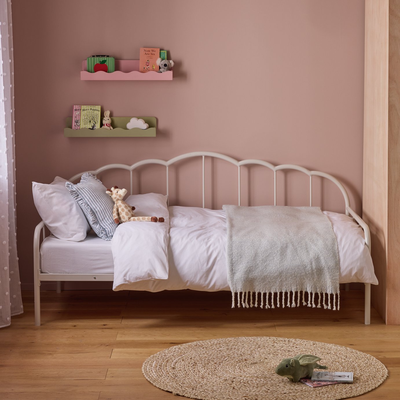 Habitat Petal Single Metal Day Bed Frame - White