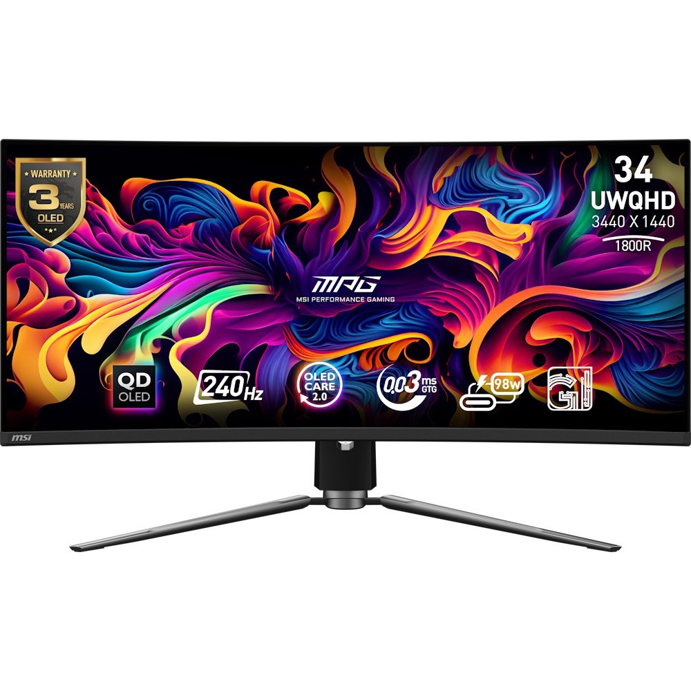 MSI MPG 341CQPX QD-OLED 34 Inch 240Hz UWQHD Monitor
