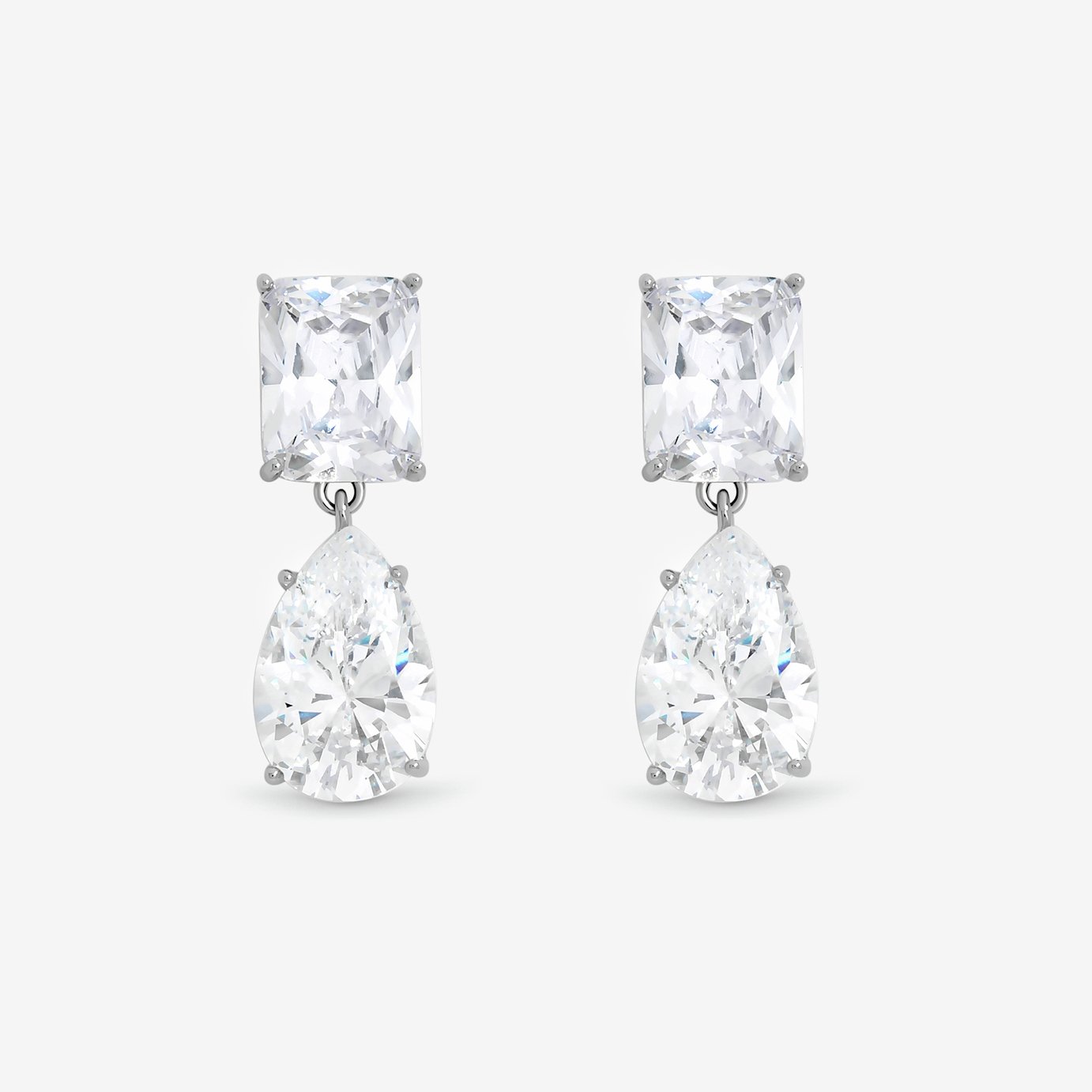 Jon Richard Rhodium Plated Mixed Stone Stud Earrings
