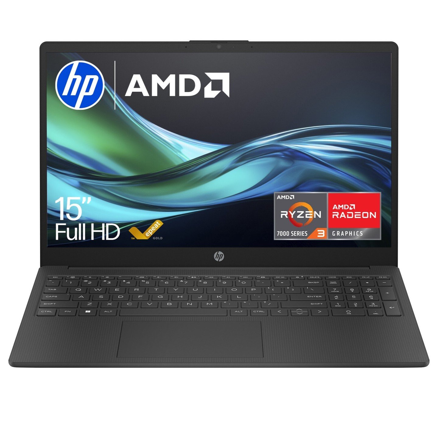 HP 15-fc0045na 15.6in AMD Ryzen 3 8GB 256GB Laptop - Black