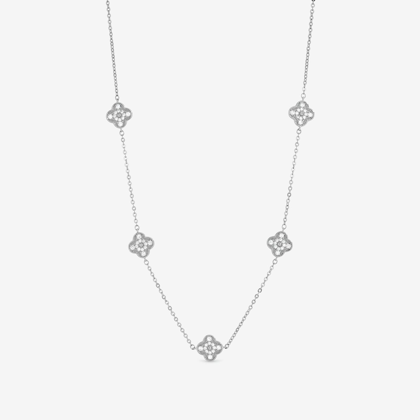 Jon Richard Pave Clover Necklace