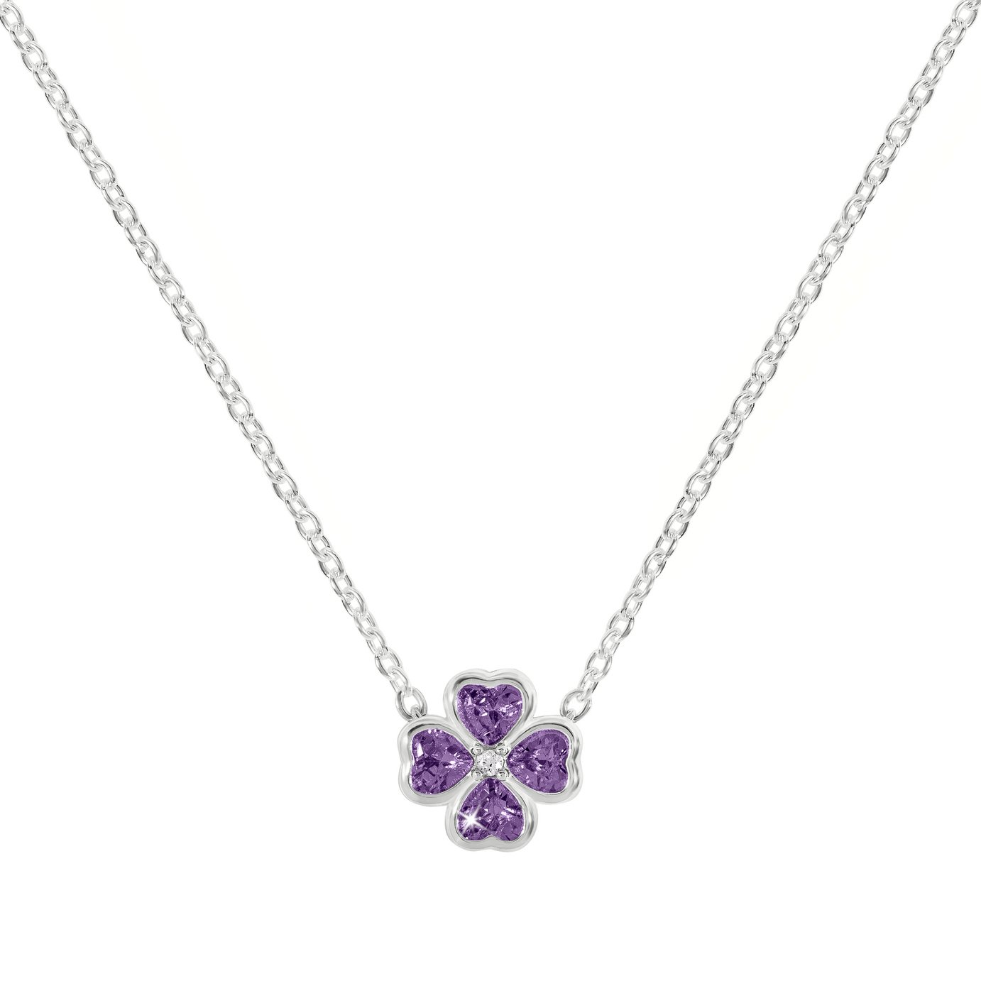 Radley Sterling Silver Cubic Zirconia Heart Flower Necklace