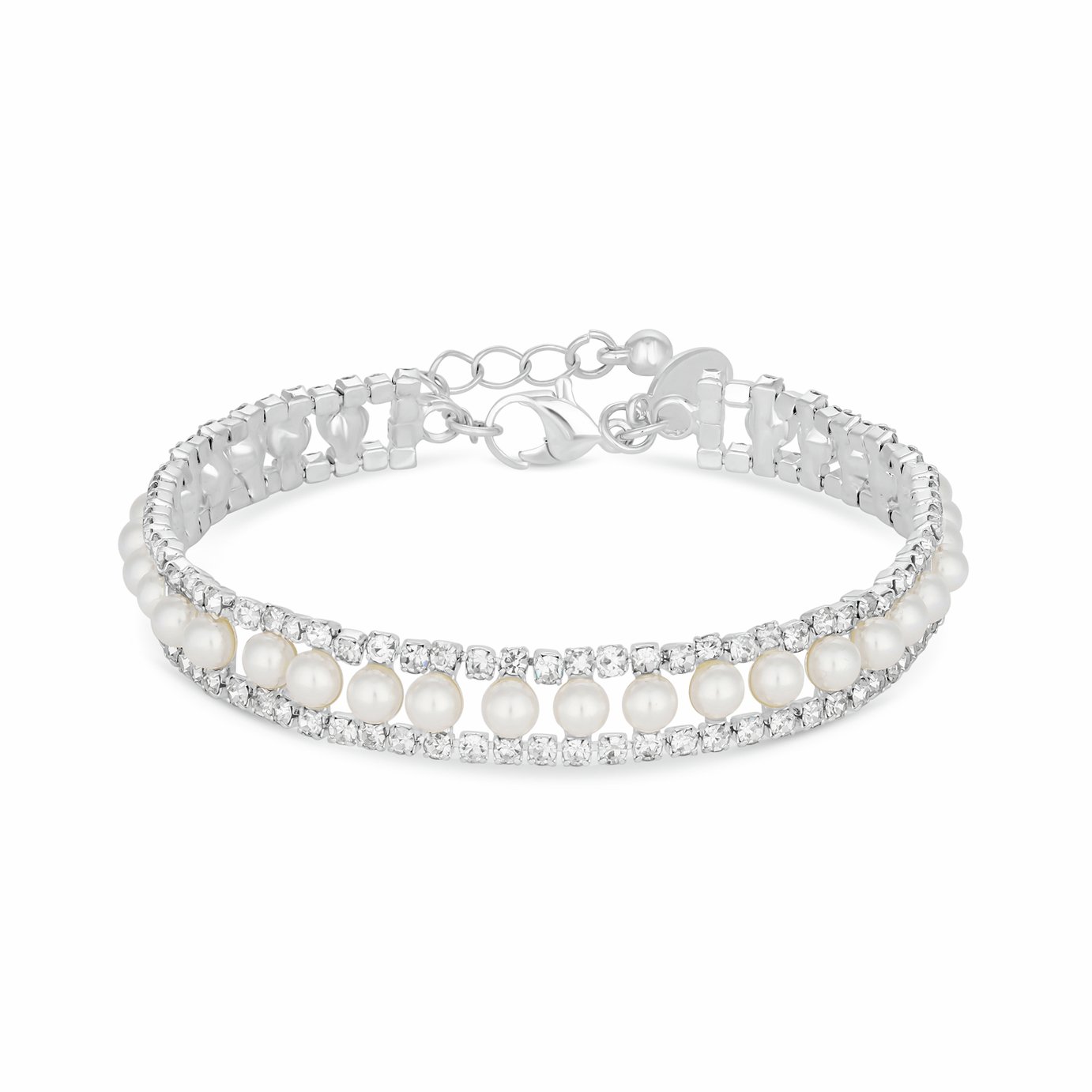 Jon Richard Pearl and Crystal Bracelet