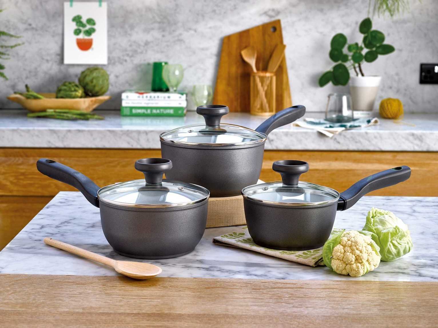 Prestige Earth  3 Piece Aluminium Pan Set - Grey