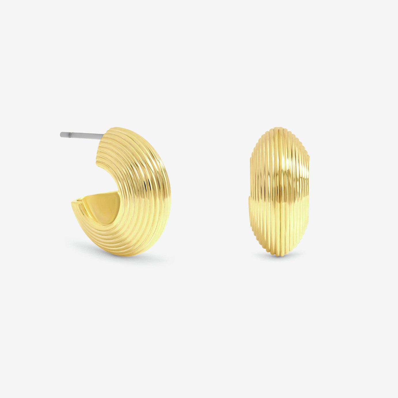 Jon Richard Ribbed Hoop Earrings