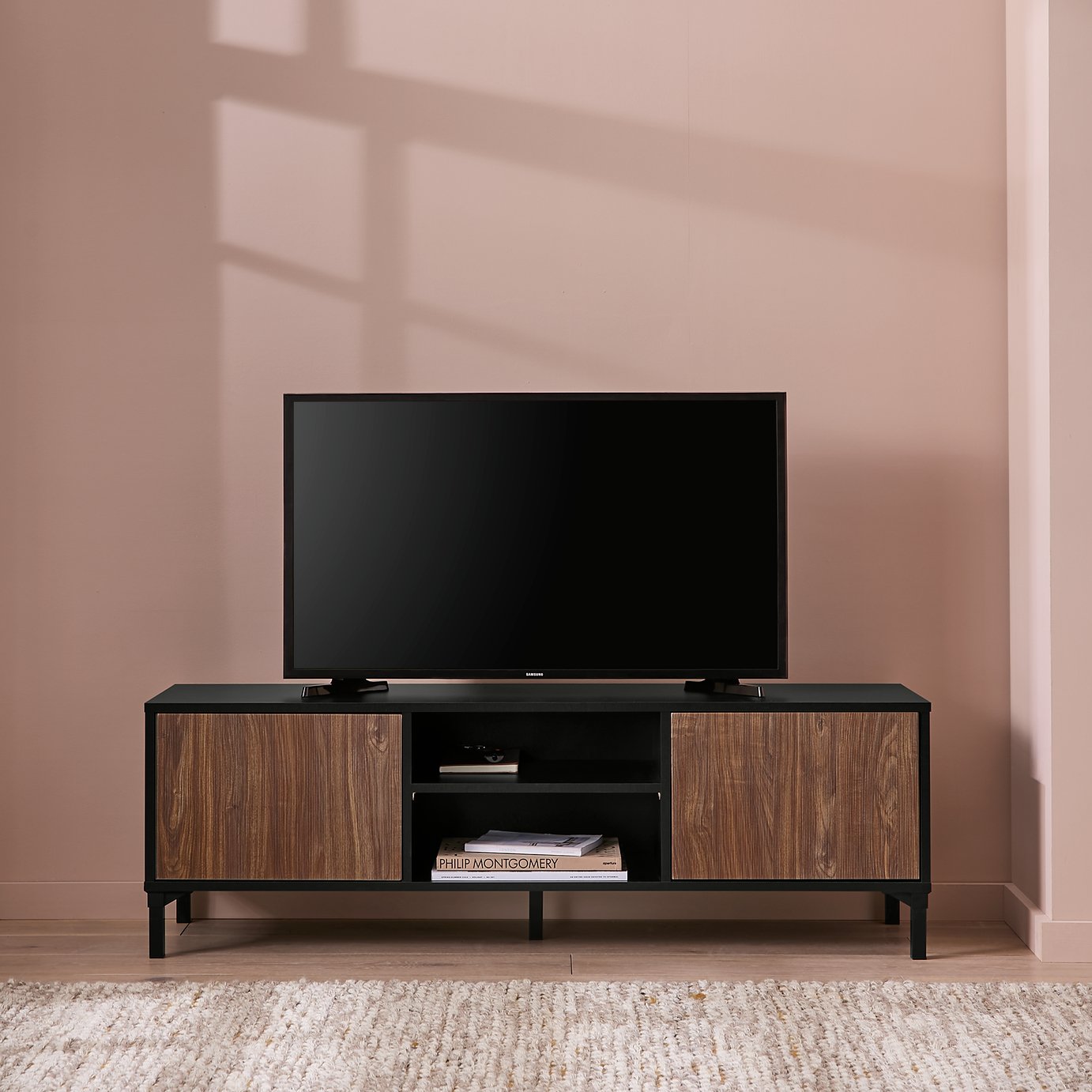 Argos Home Hamilton 2 Door TV Unit - Walnut