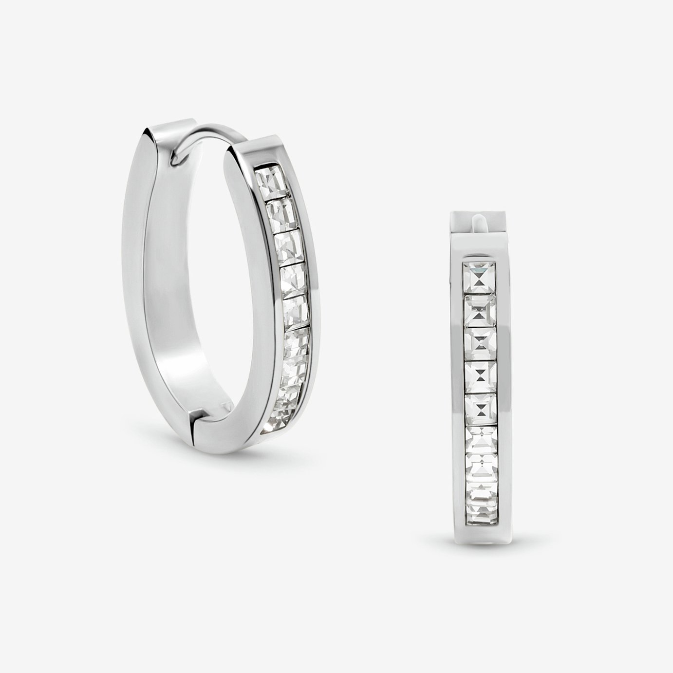 Jon Richard Silver Crystal Hoop Earrings