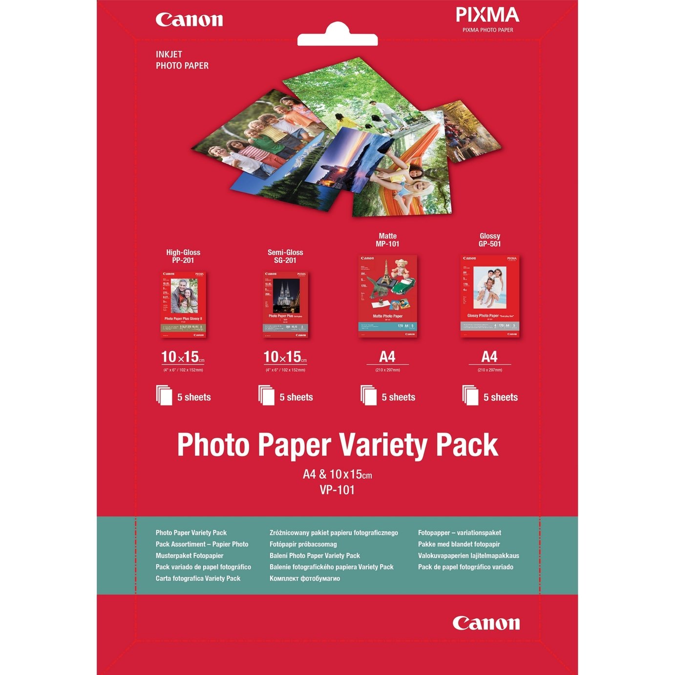 Canon Photo Paper Variety Pack - 20 Sheets