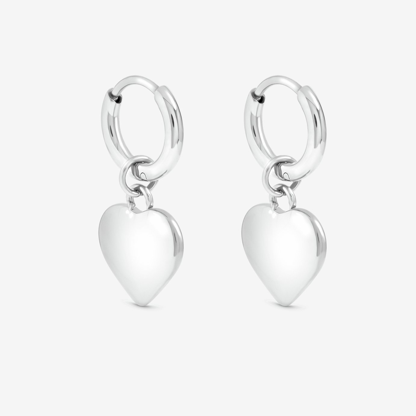 Jon Richard Silver Plated Heart Charm Hoop Earrings