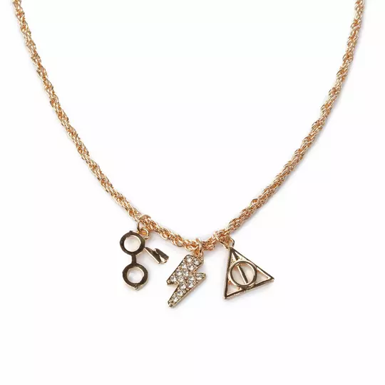 Custard London Gold Tone Harry Potter Charm Necklace