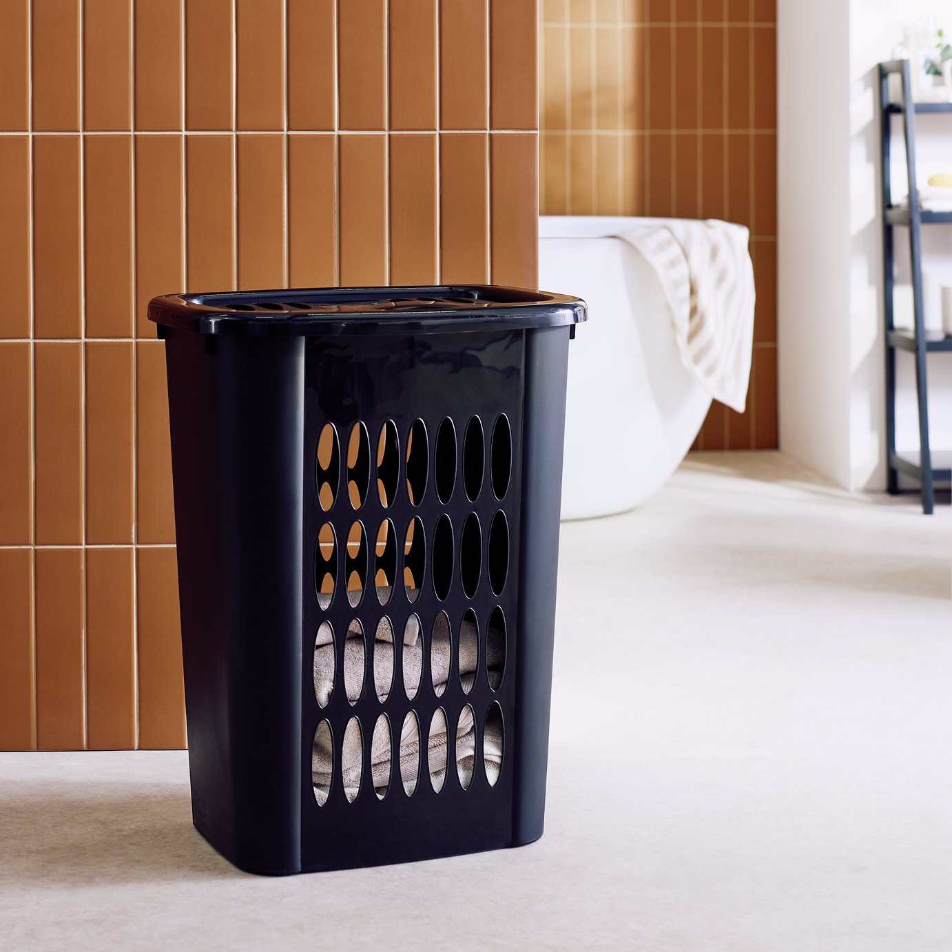 Argos Home 54 Litre Laundry Hamper - Black