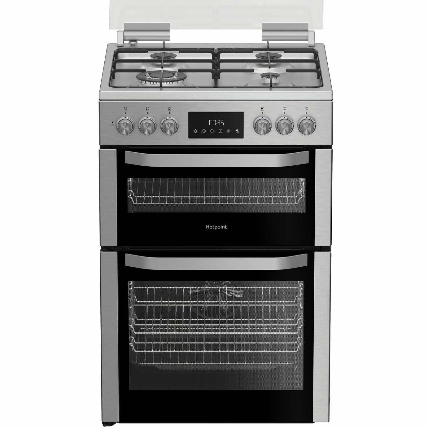 Hotpoint HDD6GDC2WX 60cm Double Oven Dual Fuel Cooker