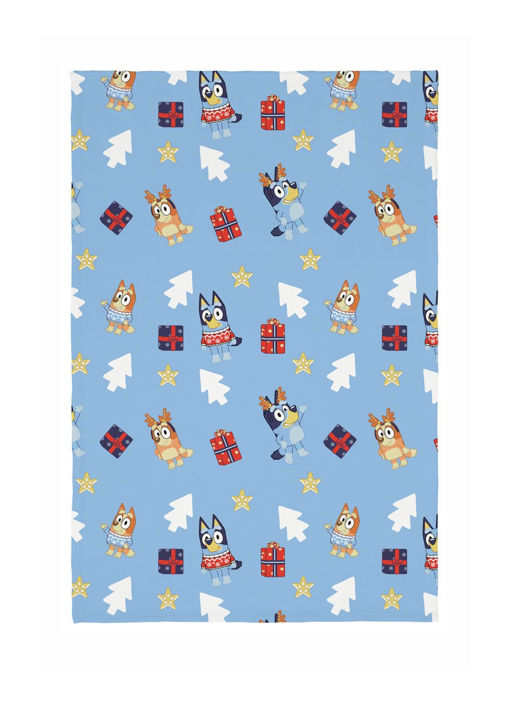 Bluey Christmas Fleece Throw - Blue - 150x100cm