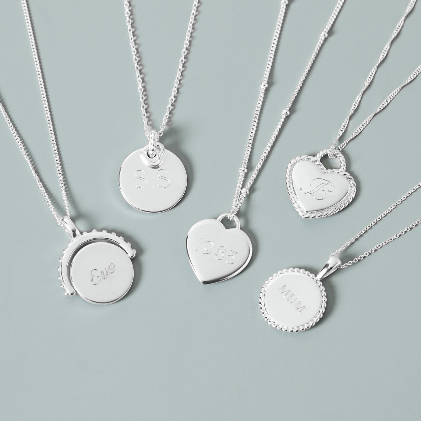 Simply Silver 925 Polished Beaded Spinner Pendant