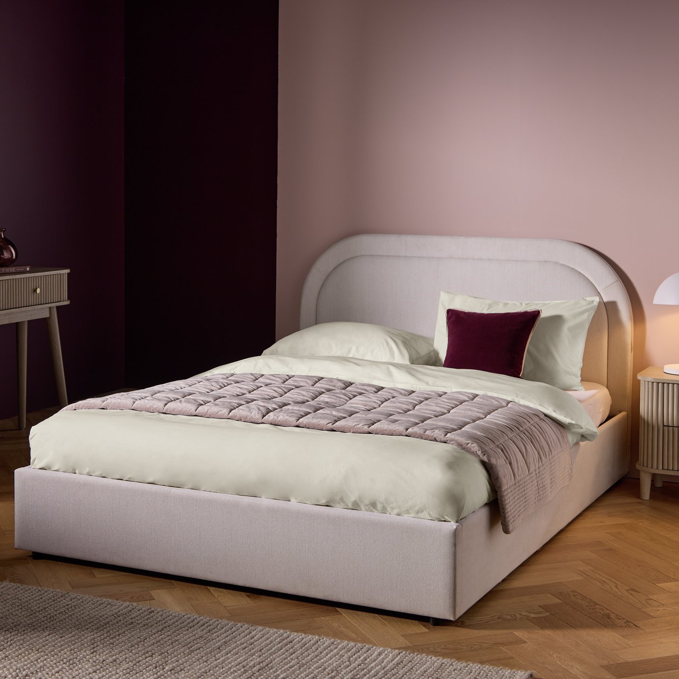 Habitat Ashford Double End Lift Ottoman Bed - Cream