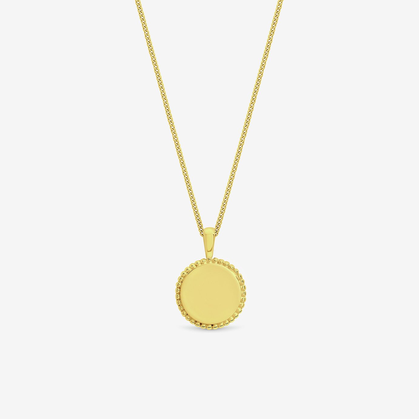 Simply Silver Gold Plated Round Pendant