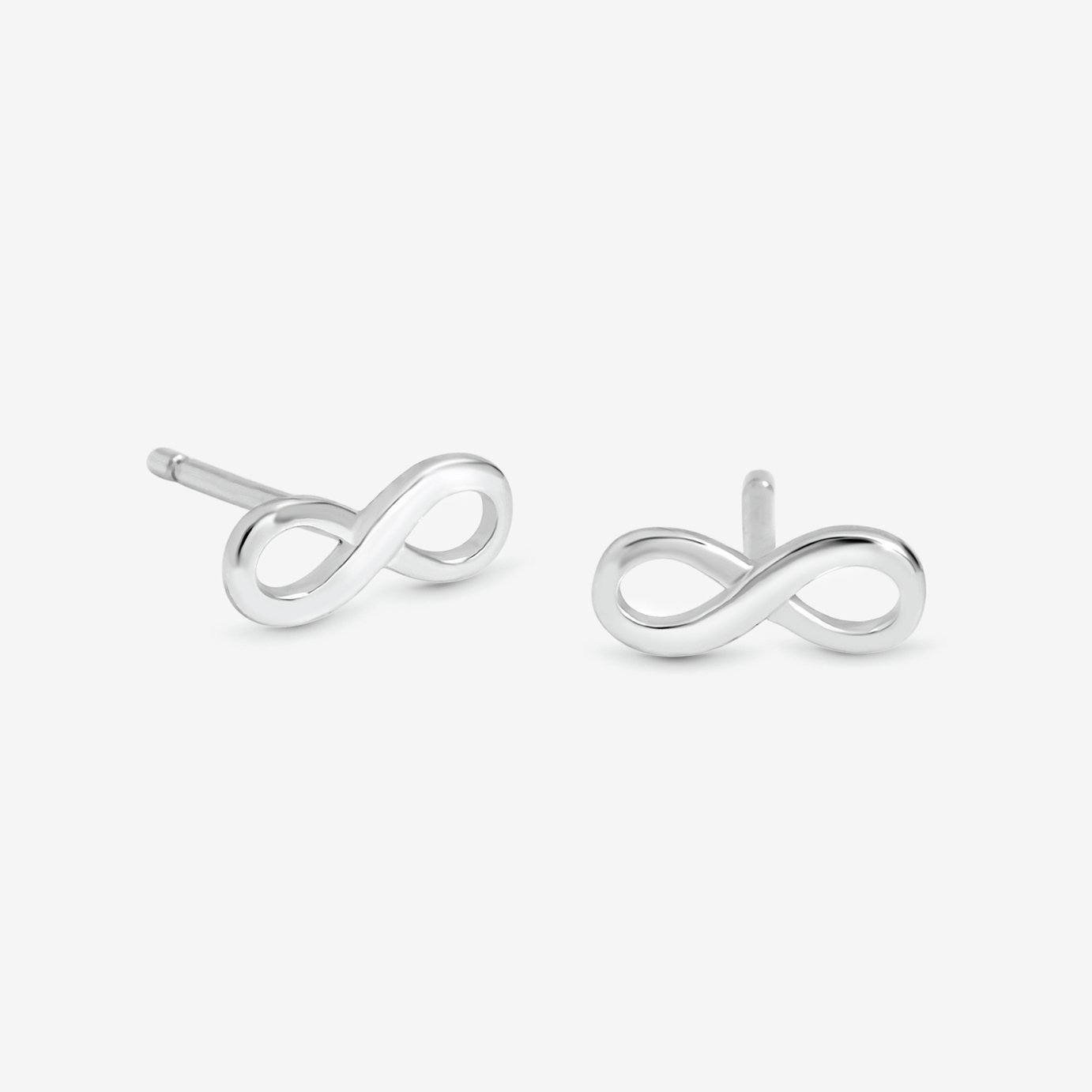 Simply Silver Polished Infinity Stud Earrings