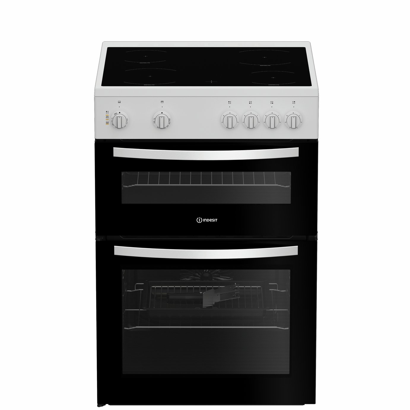 Indesit IDE6VMW 60cm Double Oven Electric Cooker - White