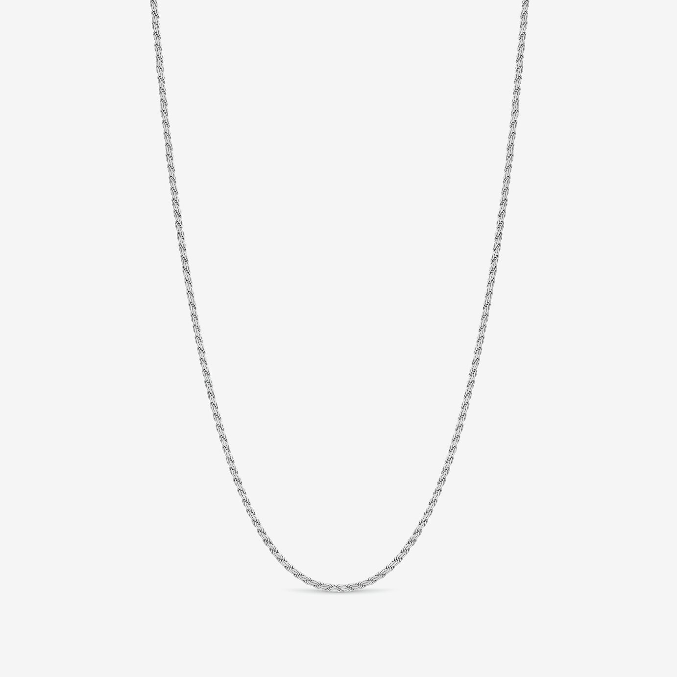 Simply Silver Textured Chain Pendant Necklace